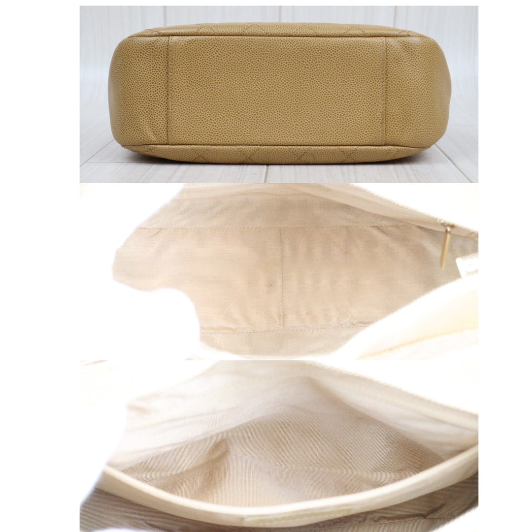 Good ( Rank AB) ｜ CHANEL Half Moon Shoulder Bag Beige Made In 2002-2003 Year  ｜24030113