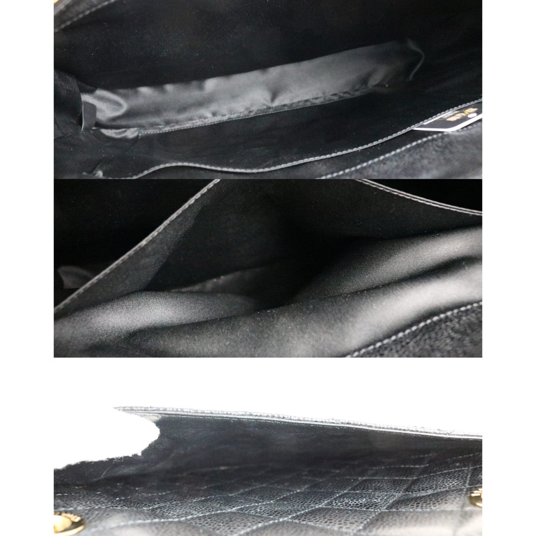 Include Entrupy Certificate of Authenticity｜Very Good ( Rank A) ｜ CHANEL Caviar Skin Matrasse Chain GST Tote Bag  Black  Made In 2009-2010Year｜S26062801