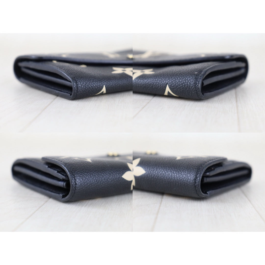 Official price: ¥147,400 JPY ｜ Include Entrupy Certificate of Authenticity｜Very Good ( Rank A)｜ Louis Vuitton Monogram Empreinte Long Wallet Black and Turtledove｜Z26100208