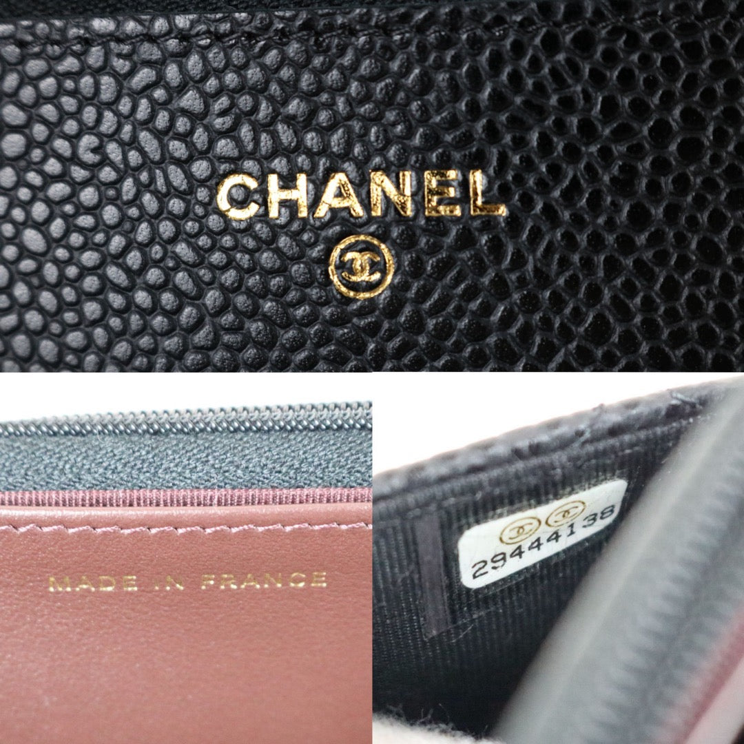Include Entrupy Certificate of Authenticity｜Excellent（Rank SA）｜Full Set CHANEL Caviar Skin WOC 19 Chain Bag Black Made In 2020Year｜S26073001