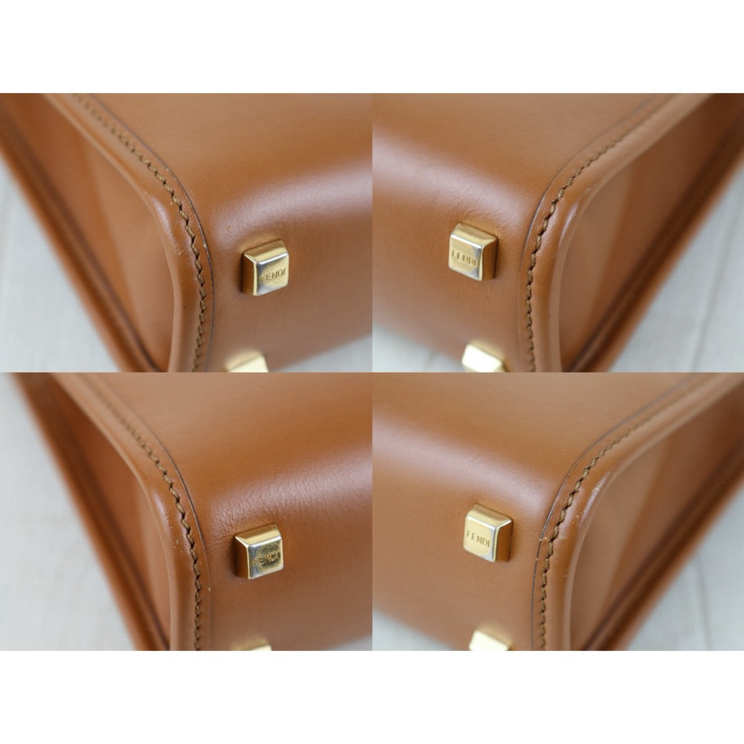 Include Entrupy Certificate of Authenticity｜Good ( Rank AB)｜ FENDI Mini Sunshine Shopper Hand Bag Shoulder Bag Brown｜S26090715