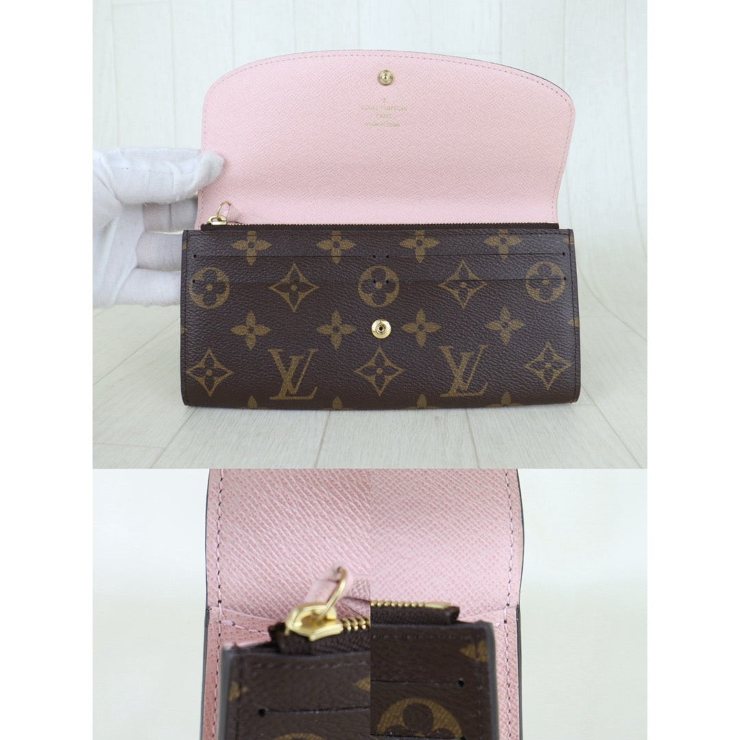 Include Entrupy Certificate of Authenticity｜Very Good ( Rank A)｜ Louis Vuitton Monogram Emilie Long Wallet ｜S26062205