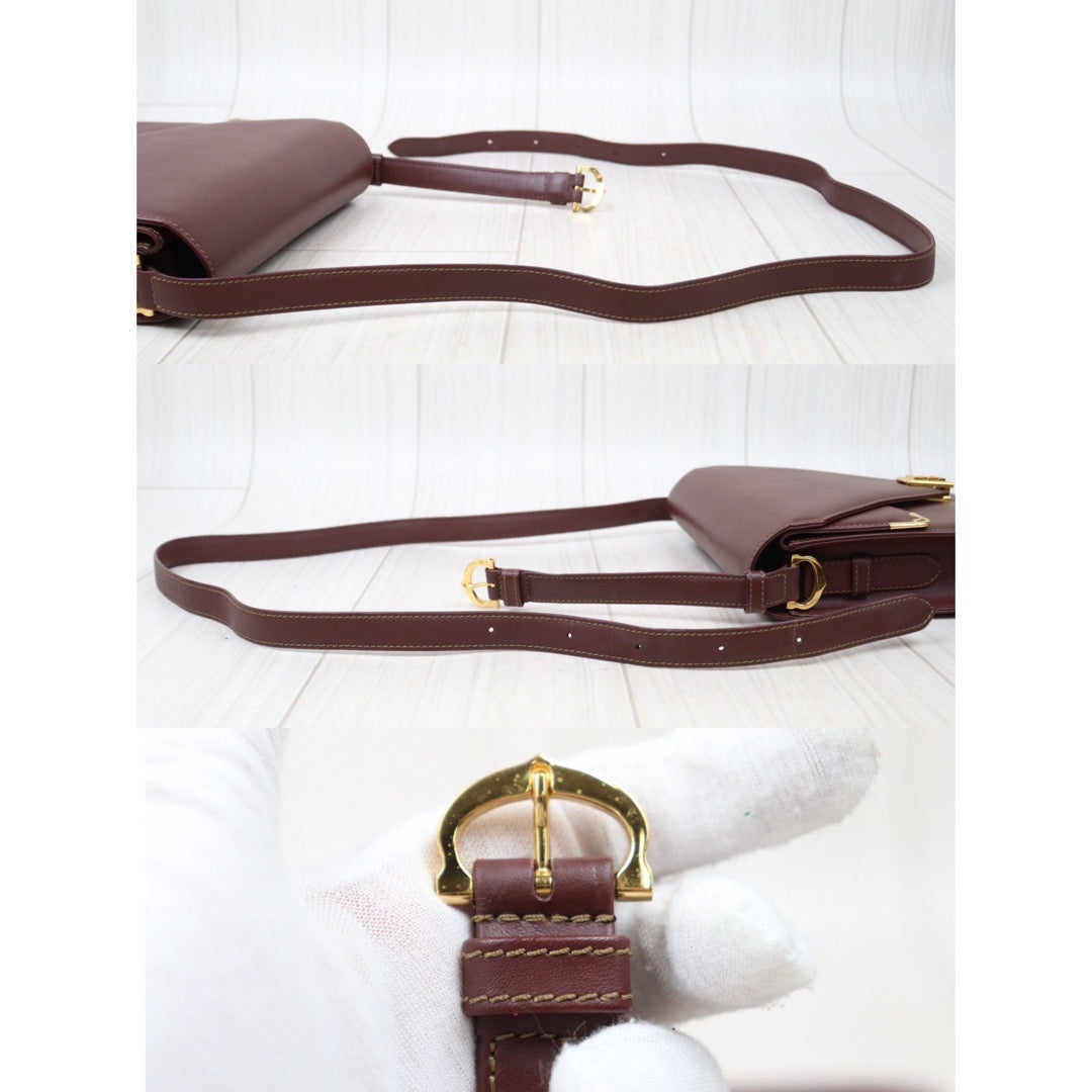 Rank A ｜ Cartier Trinity Bordeaux Leather  Shoulder Bag｜24060318