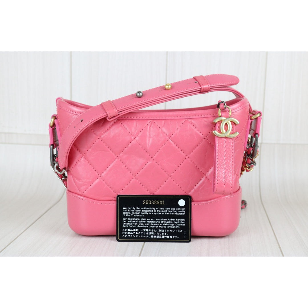 Include Entrupy Certificate of Authenticity｜Very Good ( Rank A) ｜ CHANEL Calf skin Gabrielle Small Shoulder Bag Pink Made In 2020Year｜S26033103