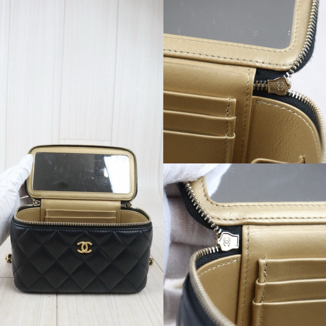 Very Good ( Rank A)｜ CHANEL Matrasse Lamb Skin Vanity Shoulder Bag  Made In 2022～2023Year ｜P24083011