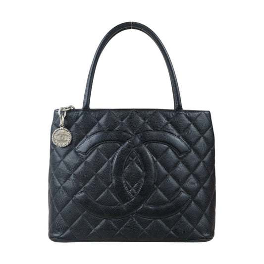 Good ( Rank AB)｜ CHANEL Caviar Skin Leather Calf Leather Tote Bag Black Made In 2000～2002Year｜24082201