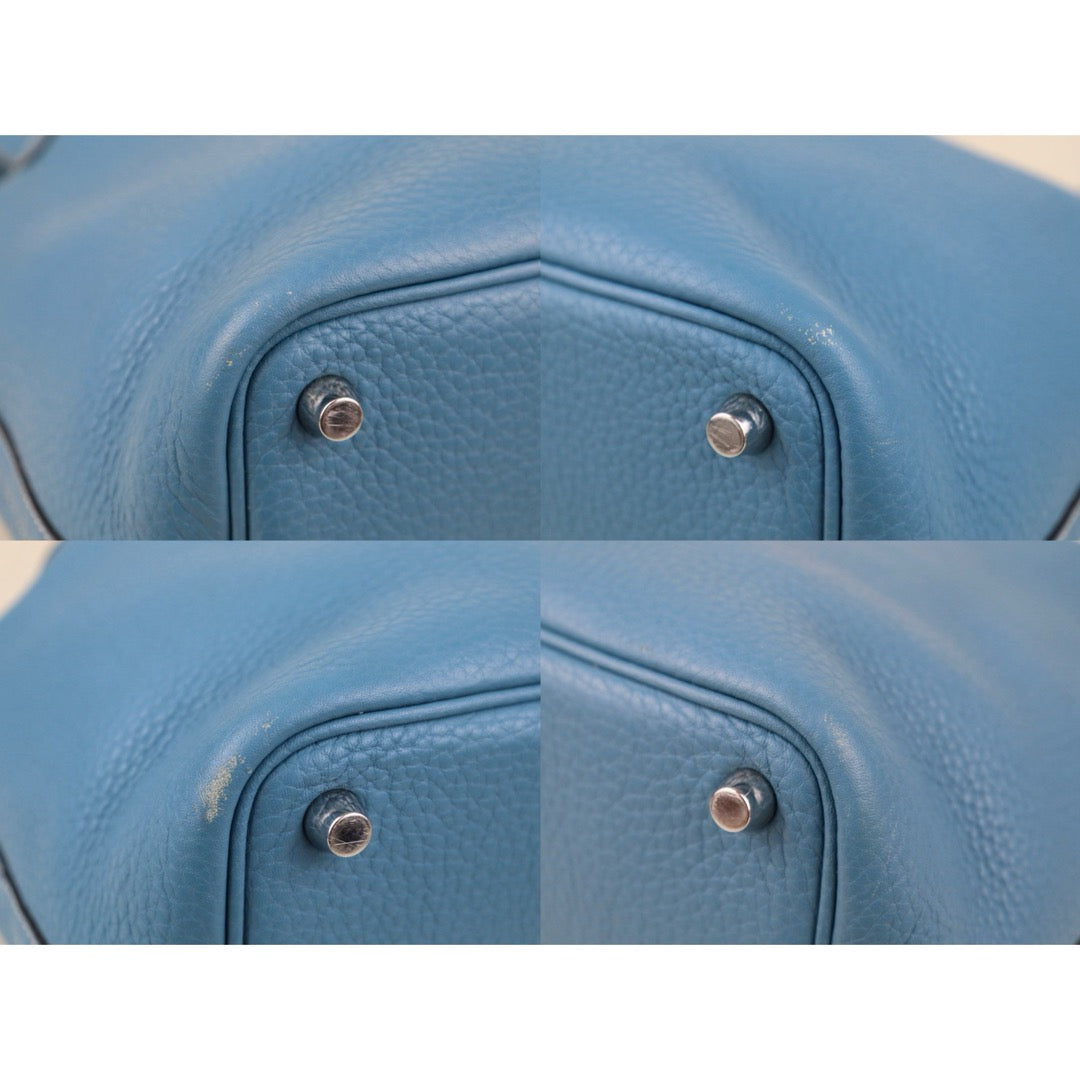 Good ( Rank AB)｜ Hermes Picotin Lock 18 TC Leather HandBag Blue T Stamp Made In 2015 Year｜H25081802