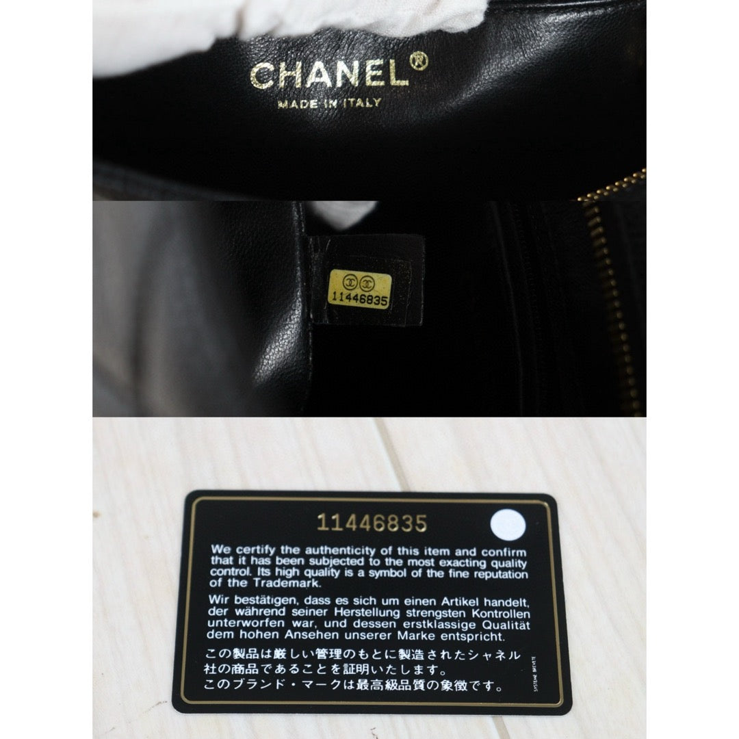 Very Good ( Rank A)｜ CHANEL Caviar Skin Leather Calf Leather Tote Bag Black Made In 2006～2008Year｜24090503