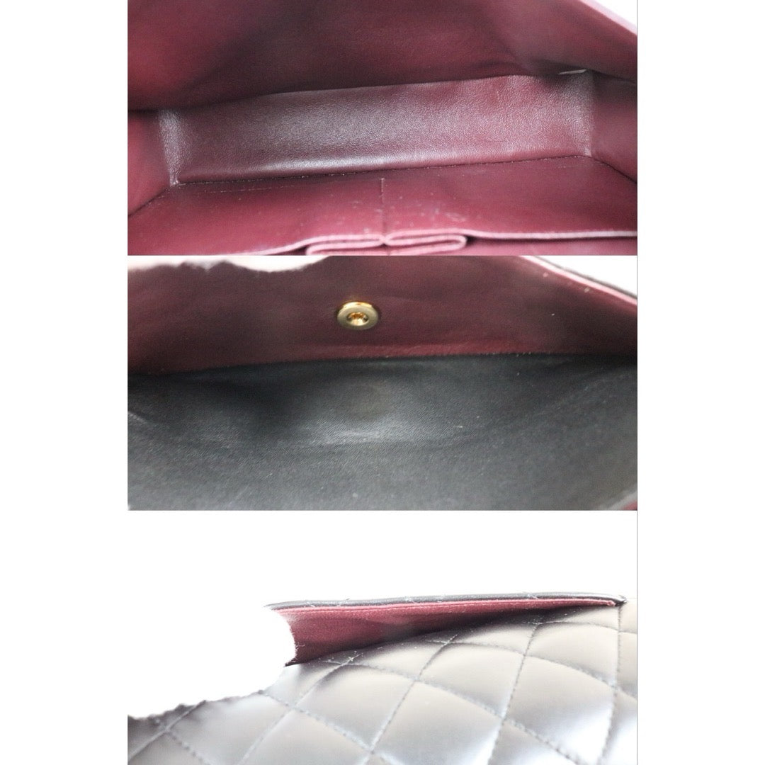 Include Entrupy Certificate of Authenticity｜Very Good ( Rank A)｜ CHANEL Lamb Skin Matrasse Chain Double Flap 25 Shoulder Bag  Black Made In 2019 Year｜S26080101