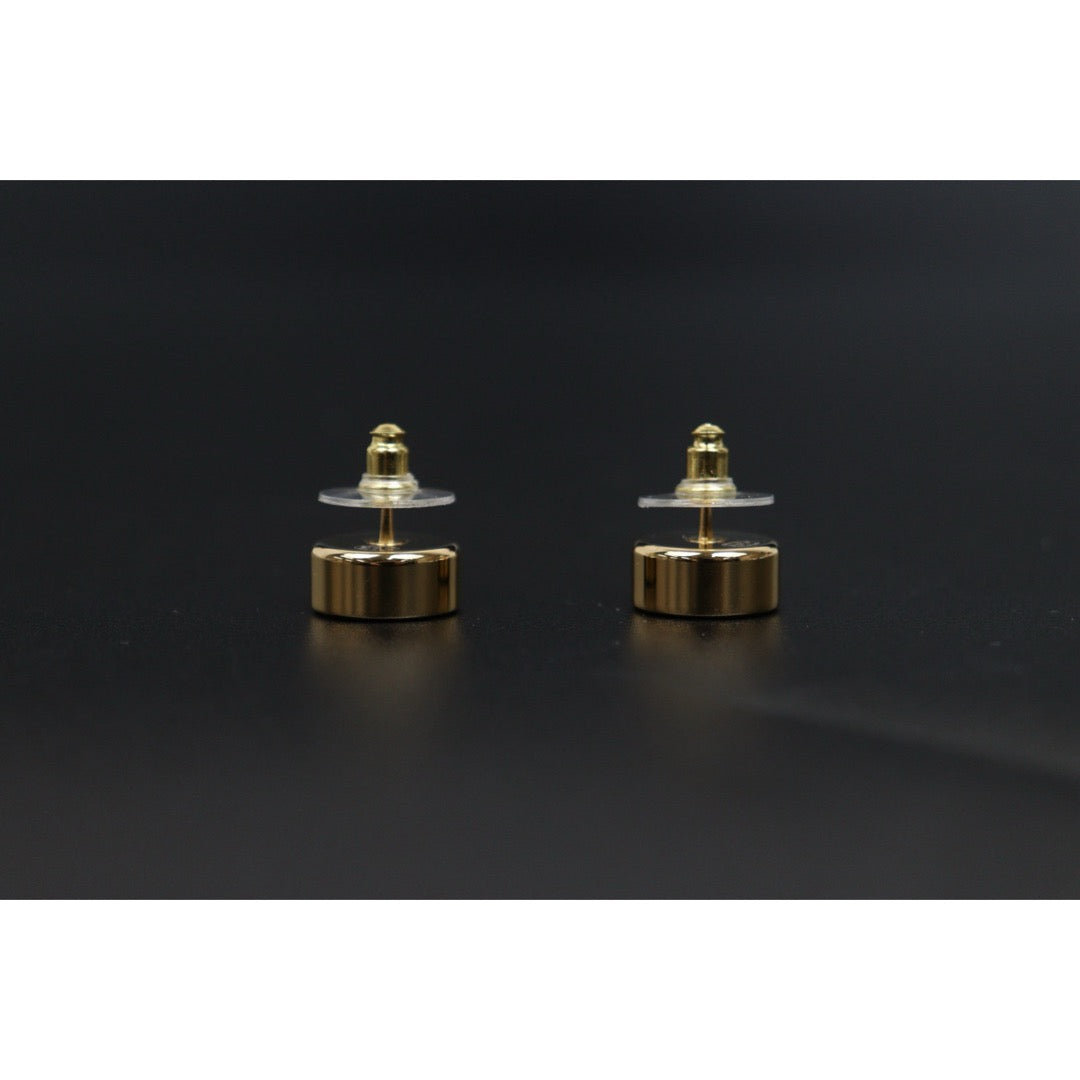 Include Authentic Detective Certificate of Authenticity｜Excellent（Rank SA）｜ CHANEL B24C  Golden Enamel Buttons Earrings Made In 2024Year｜S26031012