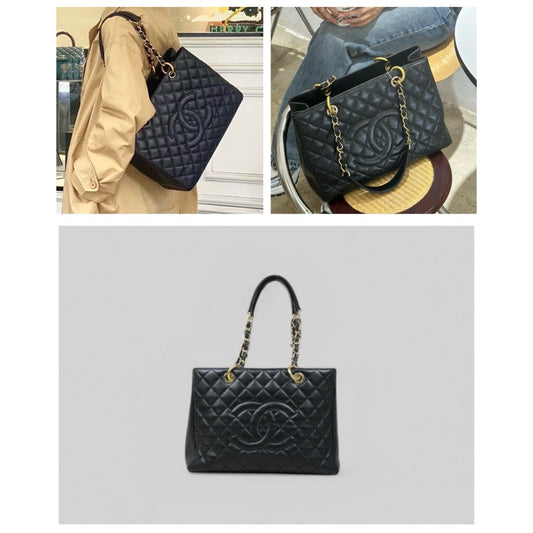 Very Good ( Rank A) ｜ CHANEL Matrasse GST Chain Tote Bag Caviar Skin Black  Made In 2014-2015 Year｜S25032602