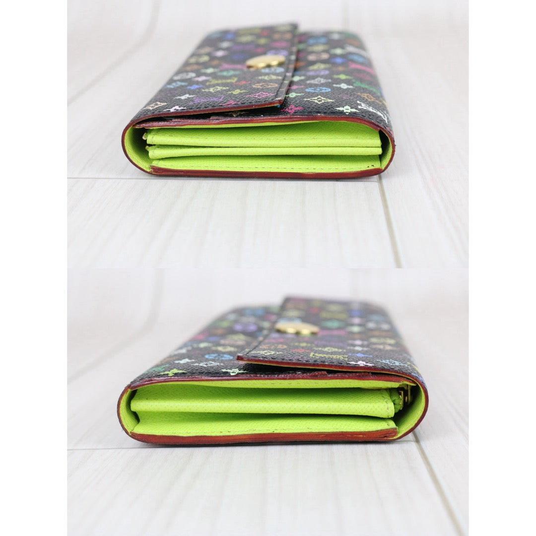 Include Entrupy Certificate of Authenticity｜Very Good ( Rank A)｜ Louis Vuitton Monogram Multicolor Portofeuil Sara Long Style Wallet ｜S26060803