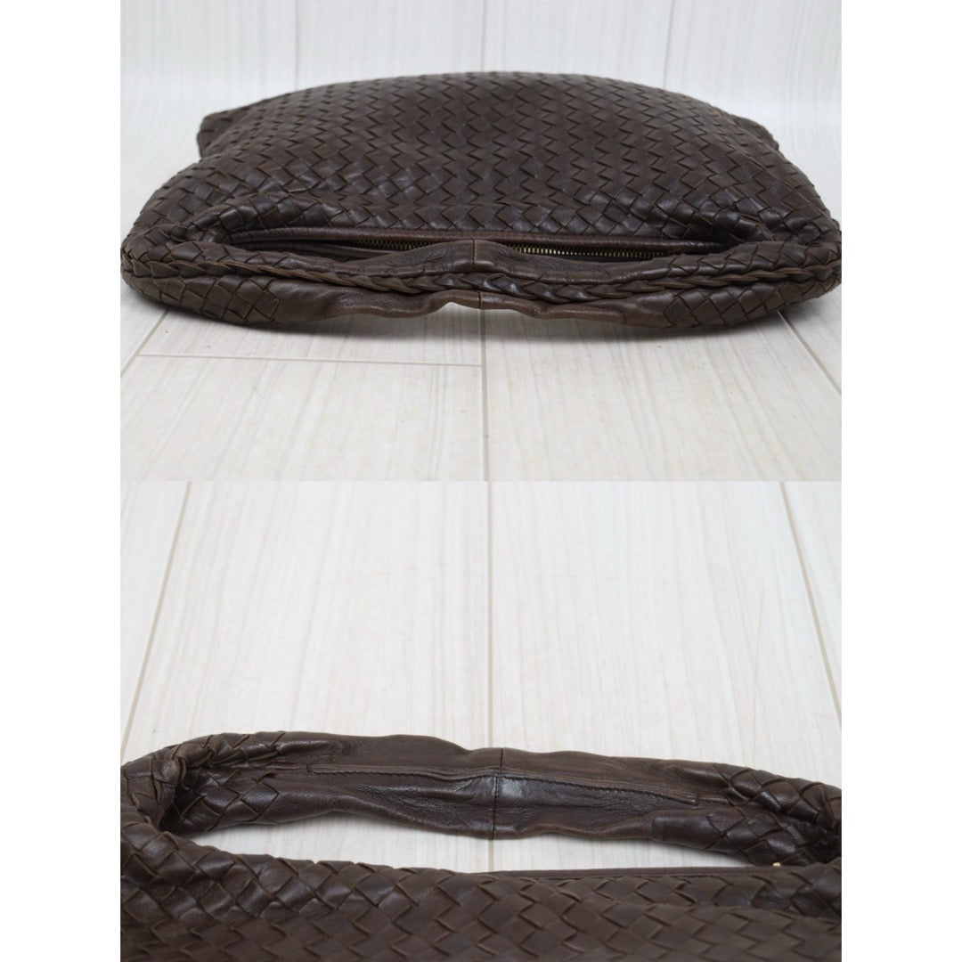 Good ( Rank AB)｜ Bottega Veneta Lamb Skin Braid Shoulder Bag Brown｜W25121609