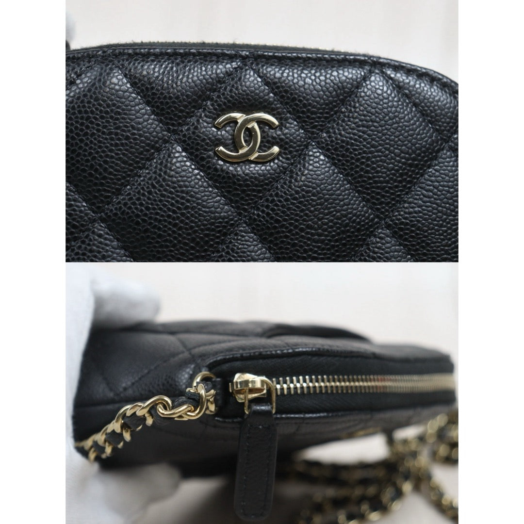 Include Entrupy Certificate of Authenticity｜Very Good（Rank A）｜CHANEL Caviar Skin Vanity Case Chain Bag  IC Chips Model｜S26080621