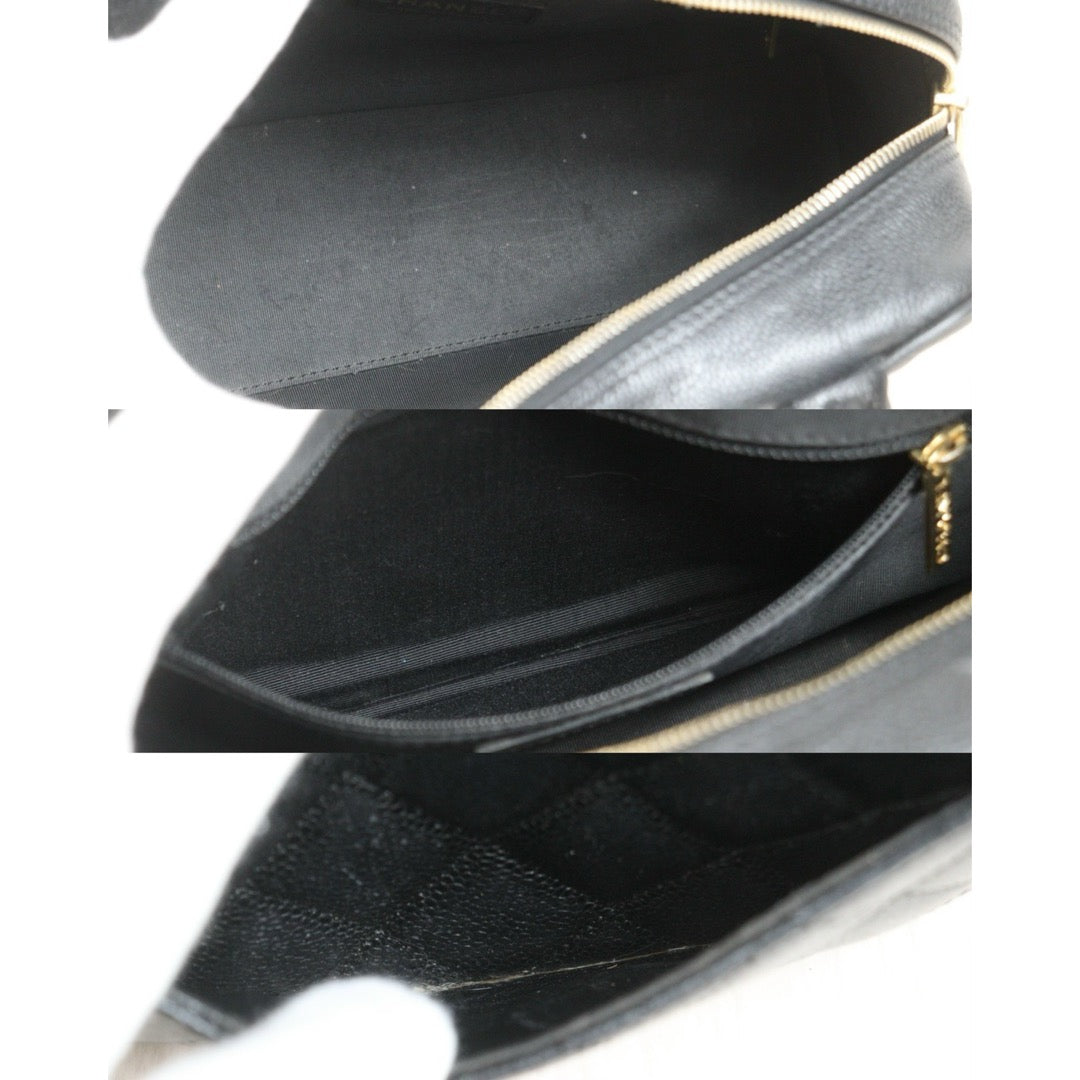 Include Entrupy Certificate of Authenticity｜Good ( Rank AB) ｜CHANEL Caviar Skin Calf Leather Bowling HanBag Made in 2004-2005 Year｜26091002
