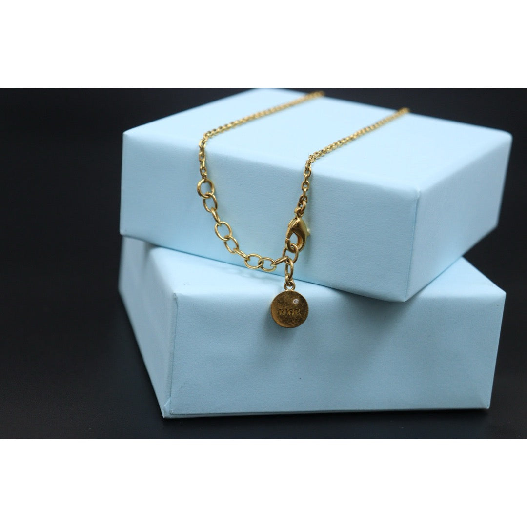 Include Authentic Detective Certificate of Authenticity｜Good ( Rank AB) ｜ Dior CD  Rhinestone Necklace ｜Y26040603