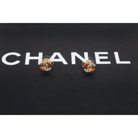 Very Good ( Rank A) ｜ CHANEL 03C Coco Mark  Color Rhinestone  Earrings Made In 2003Year｜26020610