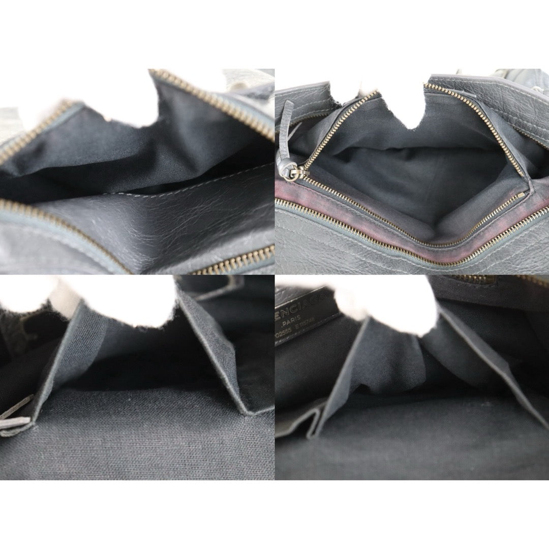 Include Entrupy Certificate of Authenticity｜Good ( Rank AB)｜Balenciaga Waxed Leather Classic City MM Grey HandBag Shoulder Bag ｜S26060108