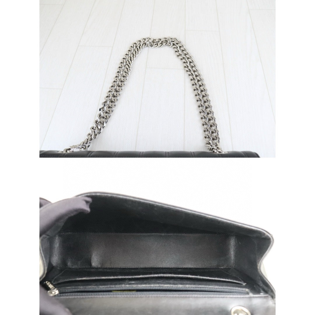 Good ( Rank AB)｜ CHANEL Lamb Skin 2.55 Matelasse Chocobar Black Shoulder Bag Made in 2000-2002Year｜Y25011004