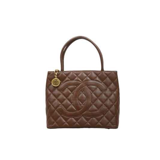 Very Good ( Rank A)｜ CHANEL Caviar Skin Calf Leather Tote Bag Golden Brown Made In 1997～1999Year｜P25071803