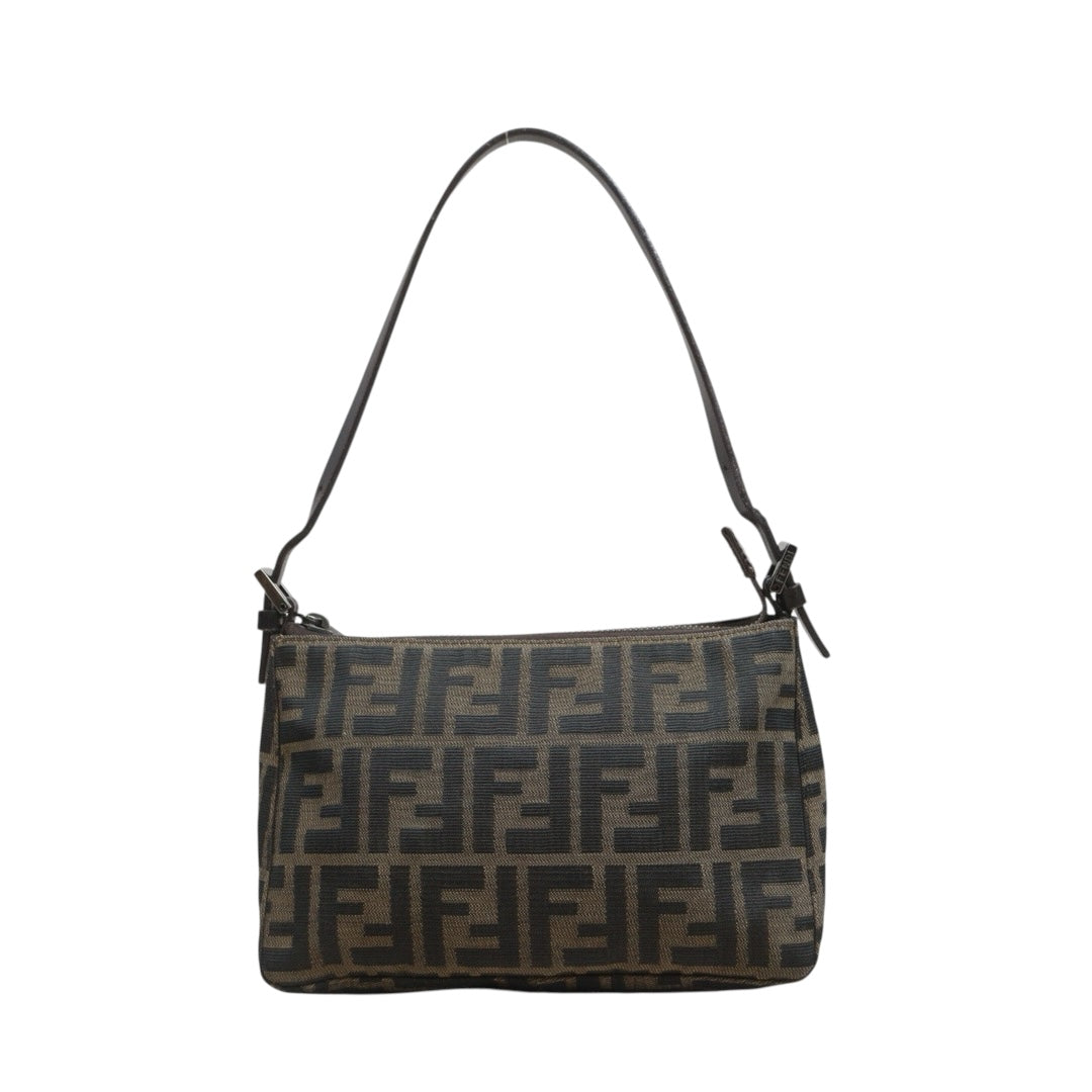 Include Entrupy Certificate of Authenticity｜Good ( Rank AB)｜ FENDI Zucca Mamma Gunmetal Hardware Shoulder Bag｜26091805
