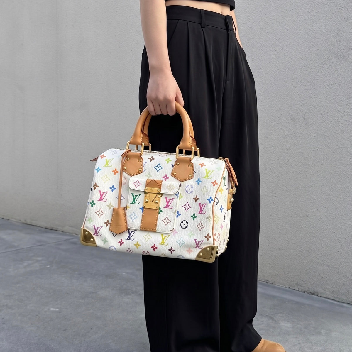 Include Entrupy Certificate of Authenticity｜Very Good ( Rank A)｜LV  Takashi Murakam Multi Monogram Speedy 30 Hand Bag ｜S26080116