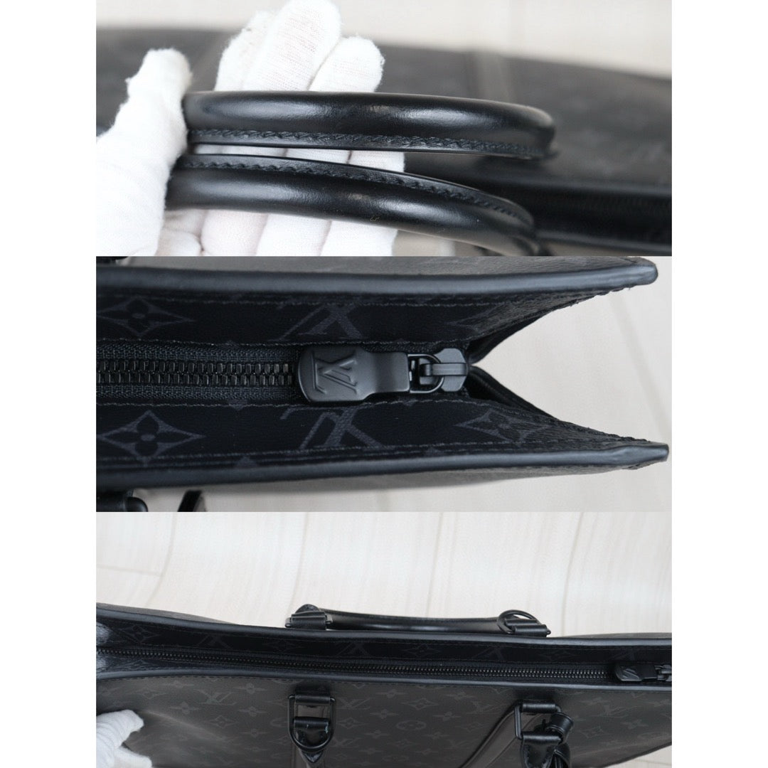 Rank AB｜ LV Monogram Eclipse Suckpura Horizontal Zip Business Bag Black｜Y24080204