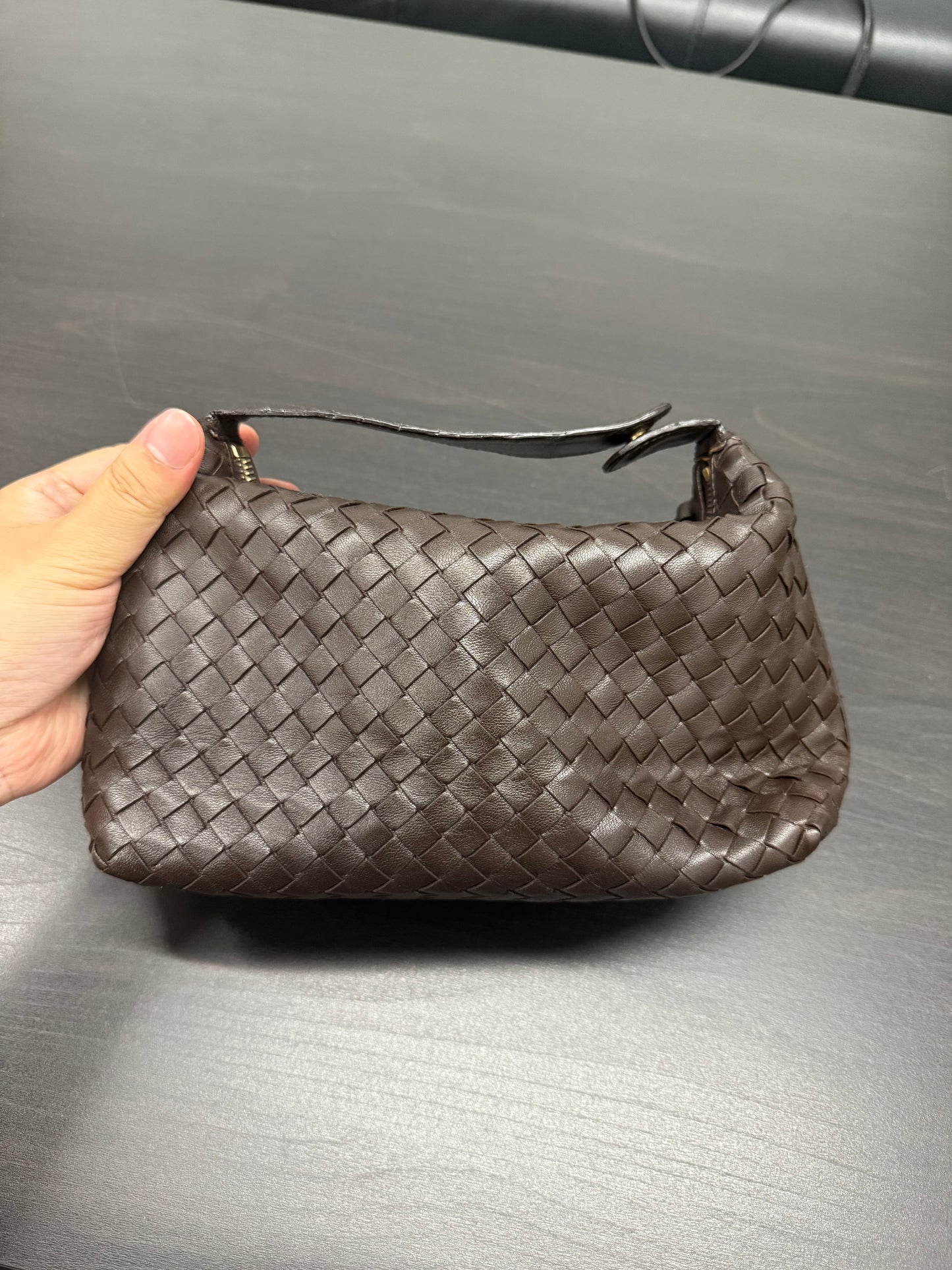 First installment 1/3｜Good ( Rank AB)｜ Bottega Veneta Lamb Skin  Braid HandBag Brown