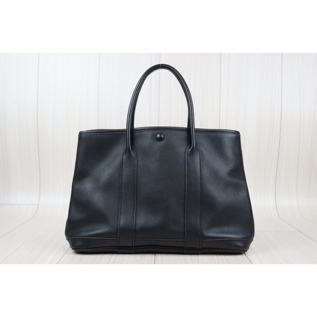 Rank A ｜ HERMES Garden Party TPM Swift Black Handbag Made in 2005 Year ｜24021405