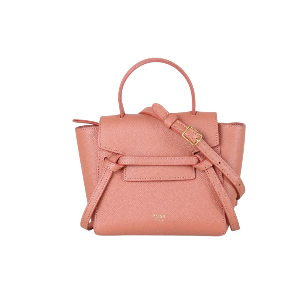 Very Good ( Rank A)｜CELINE Calf Leather Belt Pico Handbag Shoulder Bag Terracotta｜X25110603