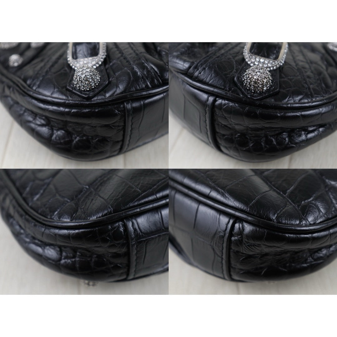 Include Entrupy Certificate of Authenticity｜Very Good ( Rank A)｜Balenciaga Calf Leather  Le Cagole Mini Black Shoulder Bag ｜S26051304
