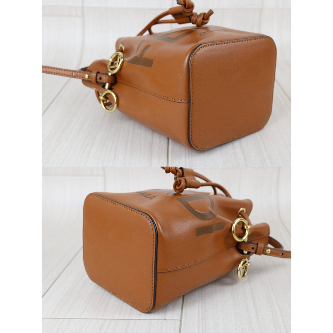 Include Entrupy Certificate of Authenticity｜Excellent（Rank SA）｜ FENDI Calf Leather Mini Handbag Shoulder Bag Caramel｜S26050604