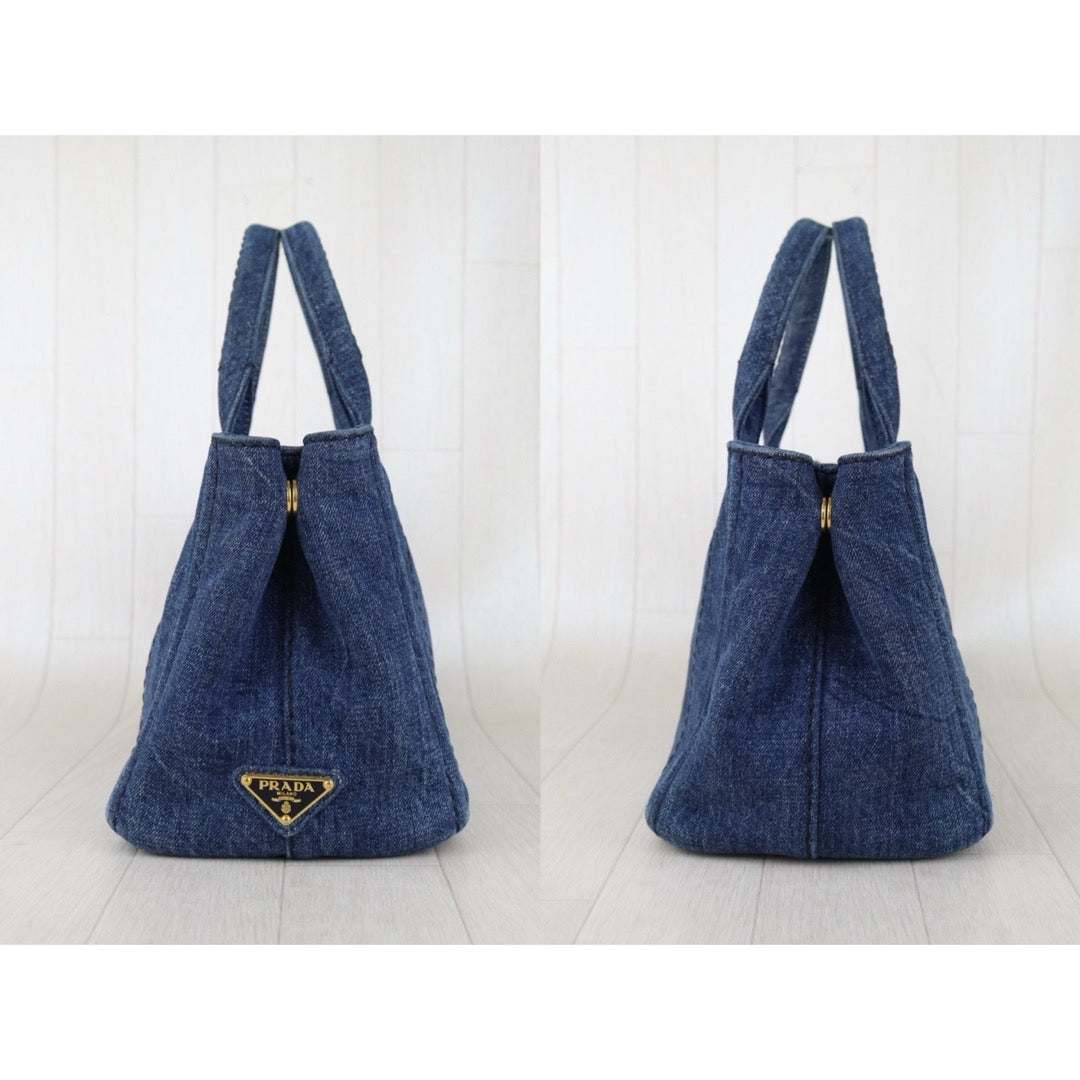 Include Entrupy Certificate of Authenticity｜Good ( Rank AB)｜  PRADA Canvas 2 Way Handbag Shoulder Bag Blue｜S26052001