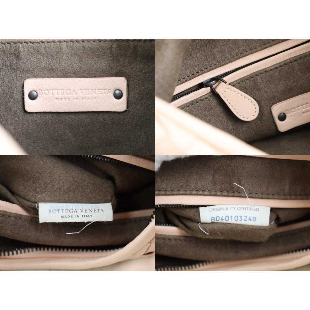 Include Entrupy Certificate of Authenticity｜Very Good ( Rank A)｜ Bottega Veneta Lamb Skin Braid Shoulder Bag  Pink｜S26050601