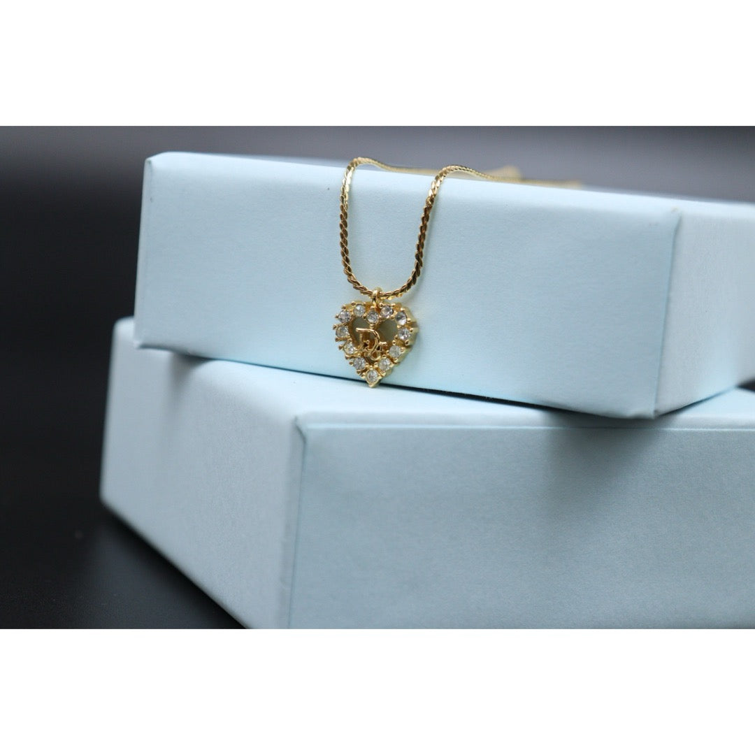 Very Good ( Rank A) ｜ Dior Heart Rhinestone Necklace ｜25061220