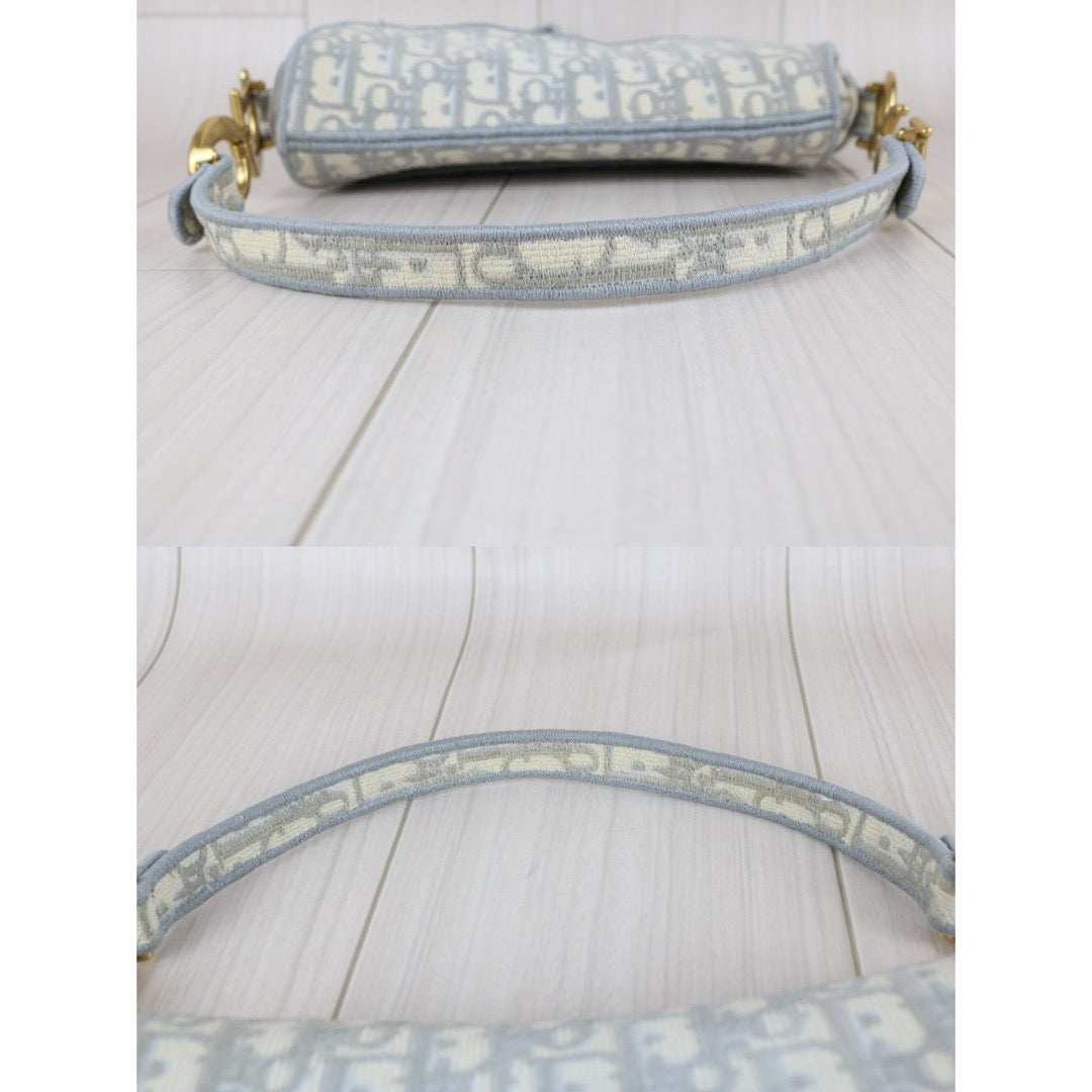 Good ( Rank AB)｜Dior Trotter Saddle Obique Gray Shoulder Bag Medium｜S25110301