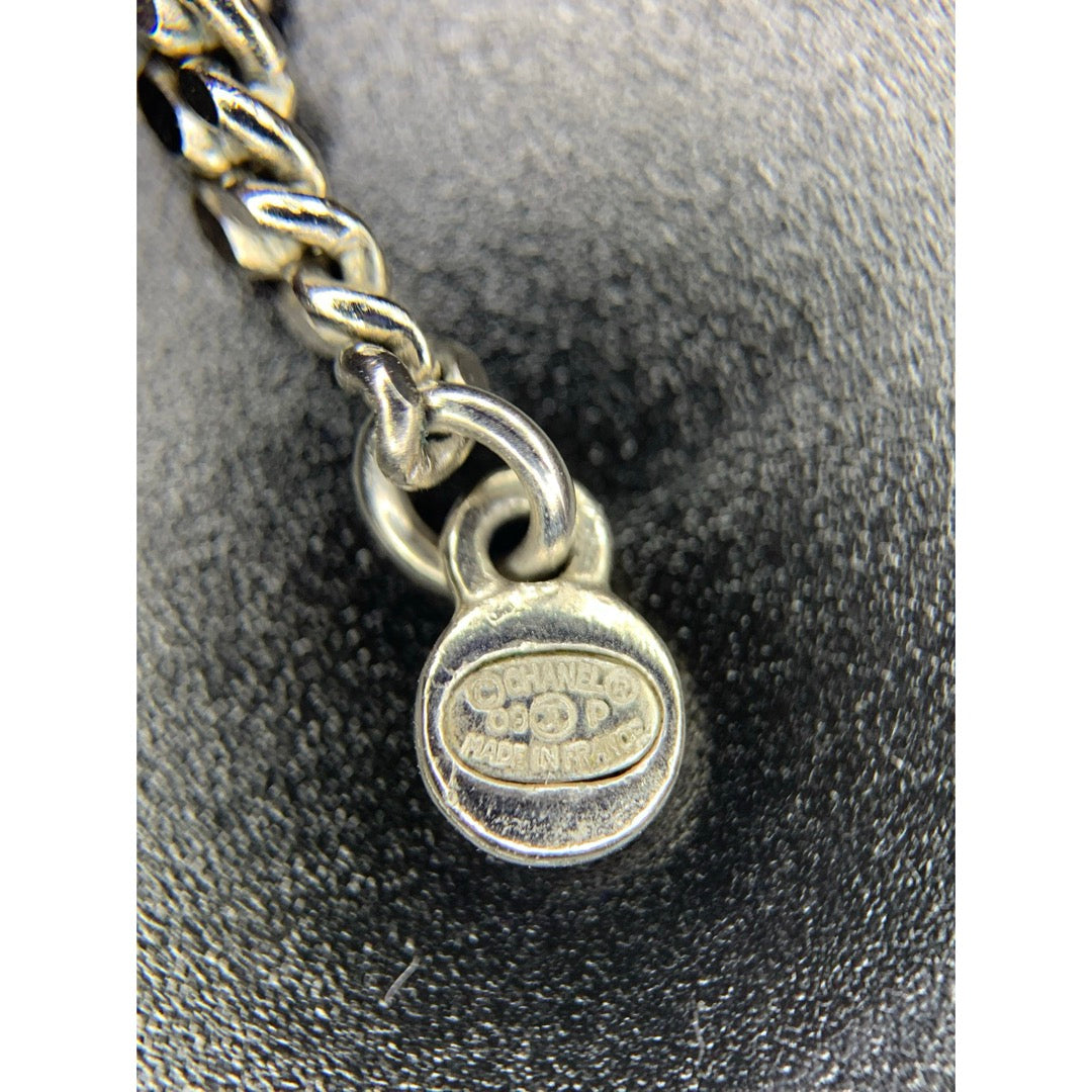 Include Authentic Detective Certificate of Authenticity｜Excellent（Rank SA）｜ CHANEL 09P COCO Mark Pattern Necklace Graphite Gray Made In 2009 Year｜S26031028