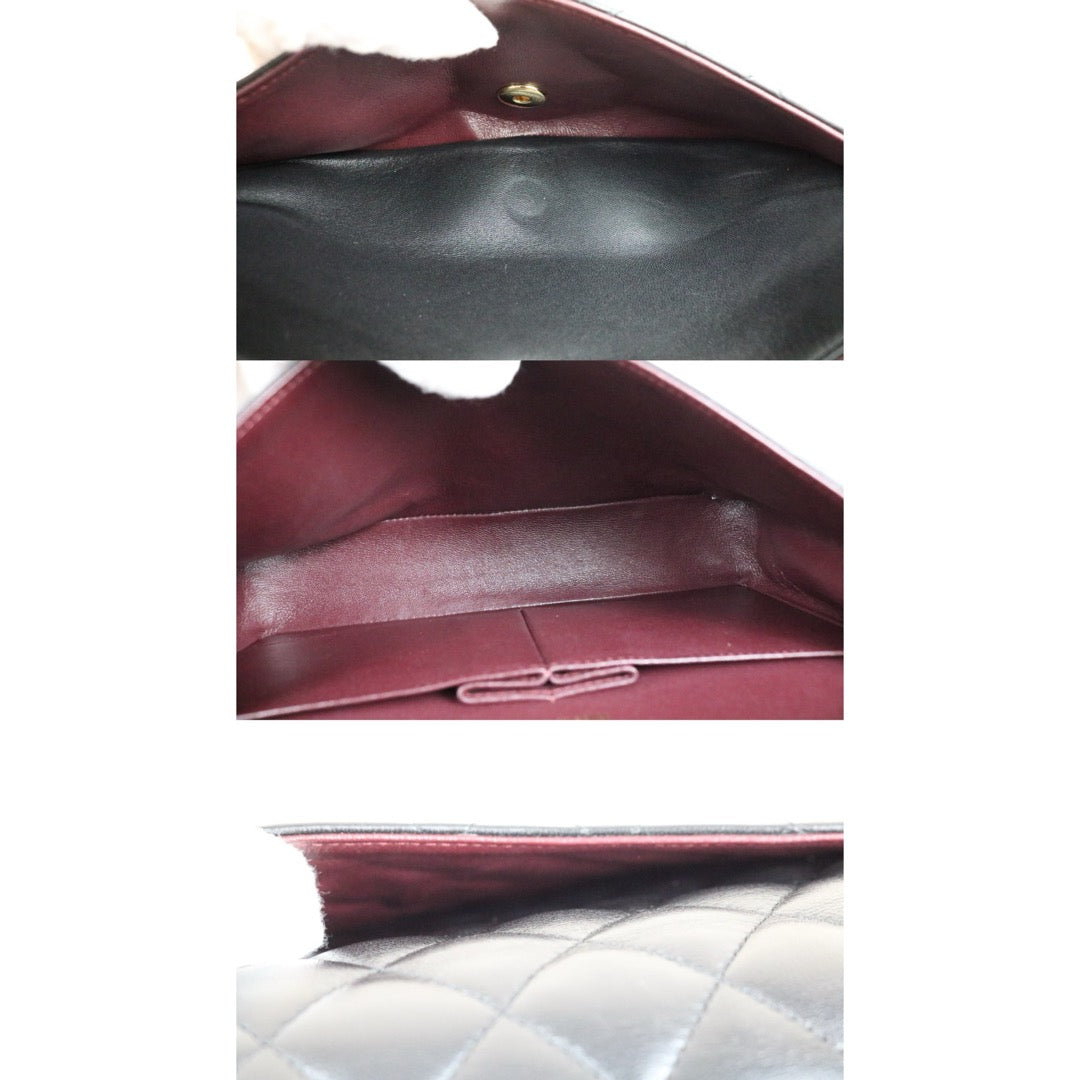 Include Entrupy Certificate of Authenticity｜Very Good ( Rank A)｜ CHANEL Lamb Skin Matrasse Chain Double Flap 25 Shoulder Bag  Black Made In 2018-2019Year｜S26101201