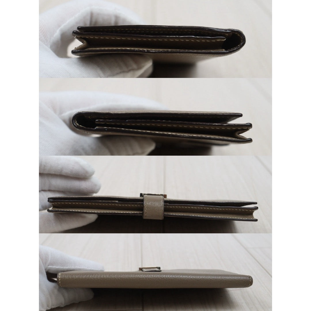 Good ( Rank AB)｜ HERMES Hermes Bean Long Wallet Etoupe Gray □J Stamp Made In 2006 Year｜V25101613