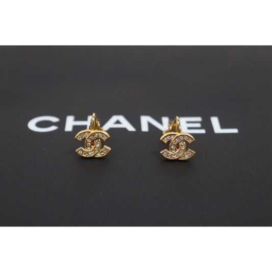 Include Authentic Detective Certificate of Authenticity｜Very Good ( Rank A) ｜CHANEL  COCO Mark Rhinestone Earrings ｜26070308