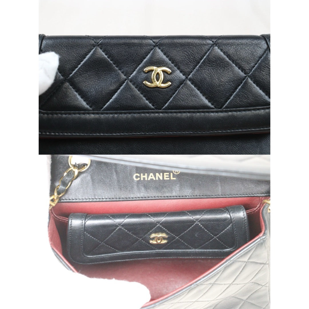 Good ( Rank AB)｜ CHANEL Matrasse Lamb Skin Chain Bag Made in 1989-1991 Year｜P24092413