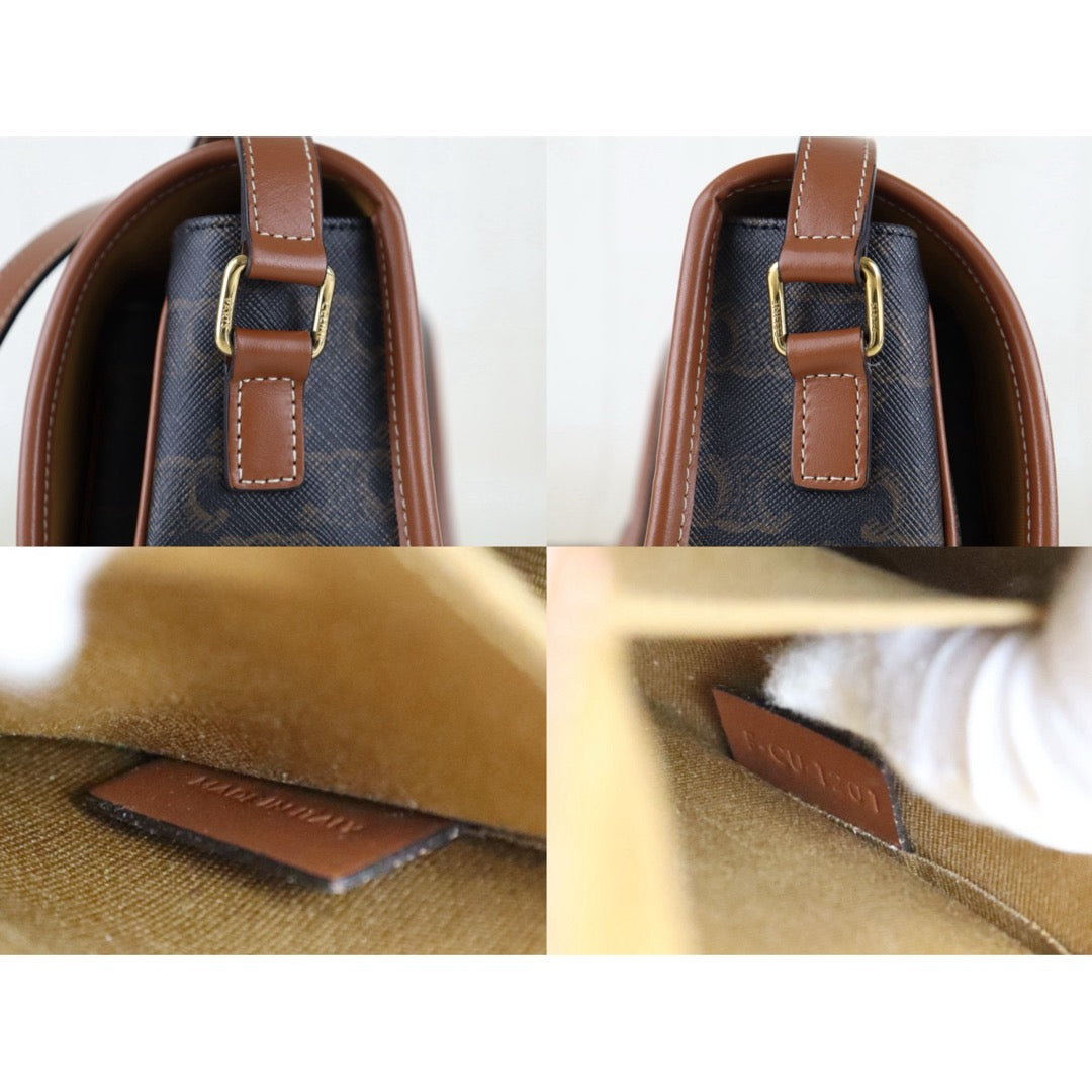 Very Good ( Rank A) ｜ CELINE Macadam Triomphe Cross Body Shoulder Bag Current Model｜S26022801