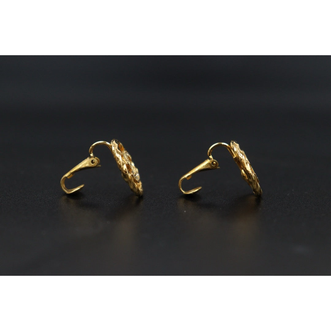 Good ( Rank AB) ｜CHANEL Coco Mark Gold 24 Plated Rhinestone Earrings｜V25061912
