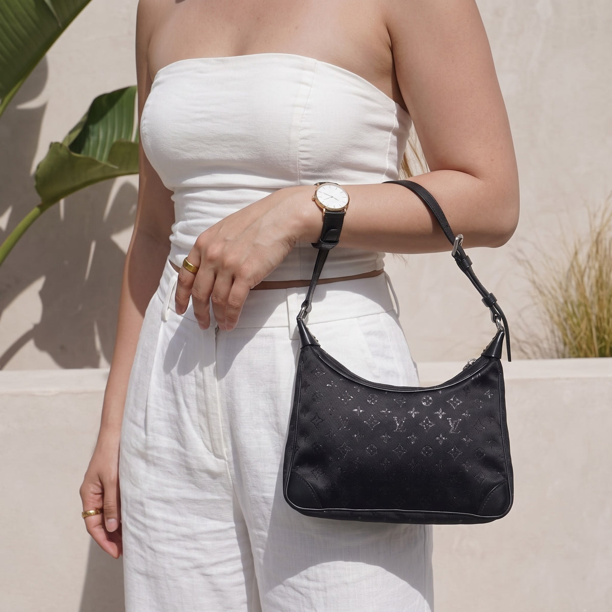Include Entrupy Certificate of Authenticity｜Very Good ( Rank A) ｜Louis Vuitton Monogram  Satin  Little BoulognebMini Shoulder Bag ｜26093002