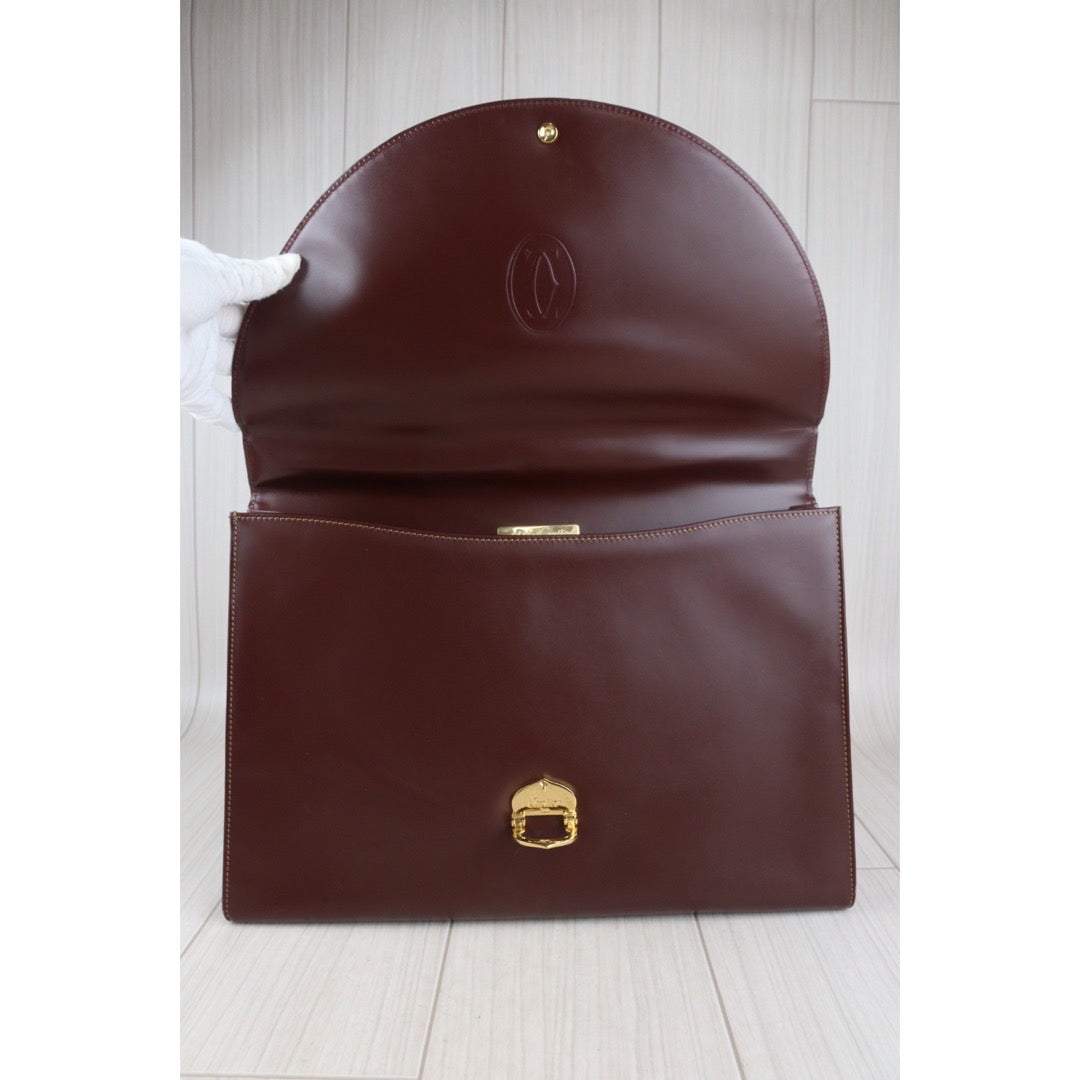 Rank AB ｜ Cartier Trinity Bordeaux Leather Business Bag｜23060601