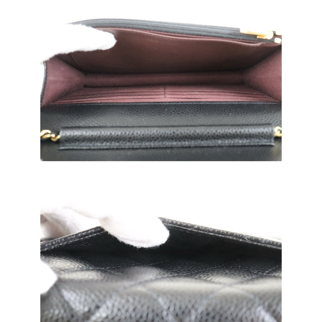 Include Entrupy Certificate of Authenticity｜Very Good ( Rank A)｜CHANEL Caviar Skin WOC Chain Bag Black  IC Chips Model｜S26090704