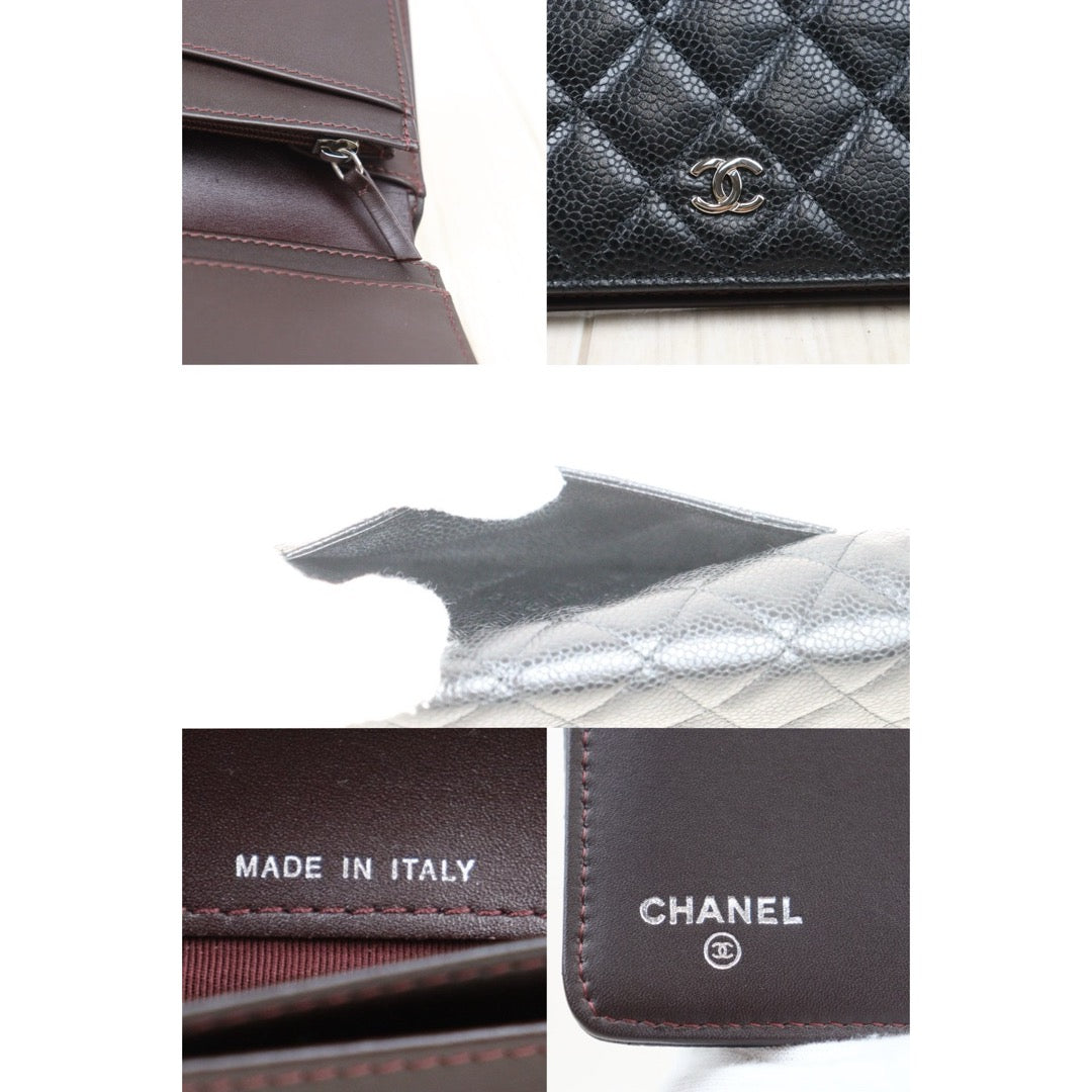 Very Good ( Rank A) ｜ CHANEL Caviar Skin Leather Long Wallet Made in 2013-2014 Year｜24091211