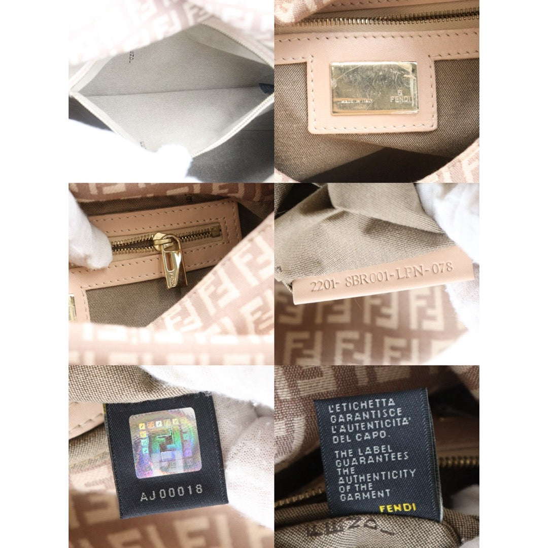 Very Good ( Rank A)｜ FENDI Zucca Mamma Baguette Shoulder Bag  Gold Hardware Pink｜25061914