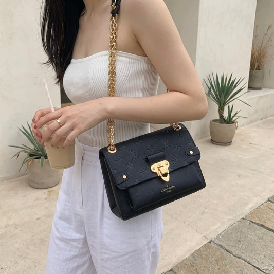 Include Entrupy Certificate of Authenticity｜Good ( Rank AB) ｜Louis Vuitton Monogram Empreinte Vavin BB Leather Shoulder Bag Black IC Chips Model ｜S26090712