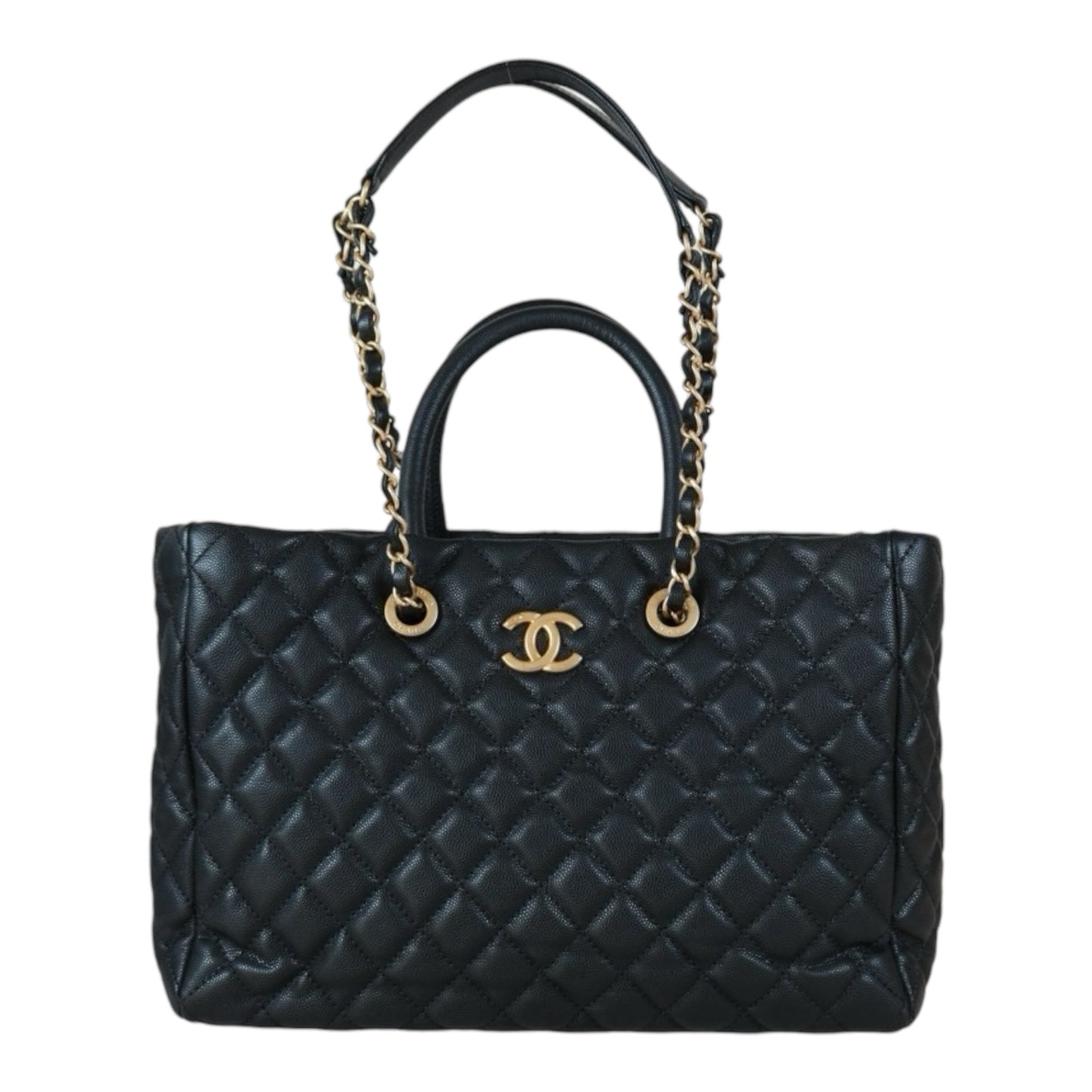 Very Good ( Rank A) ｜ CHANEL Matrasse Chain Tote Bag Caviar Skin Black  Made In 2018-2019 Year｜S24090501